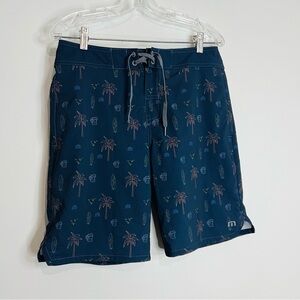 Travis Mathew Navy “Beach Party” Board Shorts Large